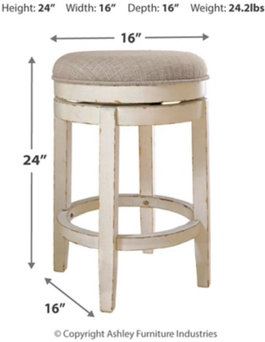 Signature Design by Ashley® Realyn Chipped White Counter Height Bar Stool-1