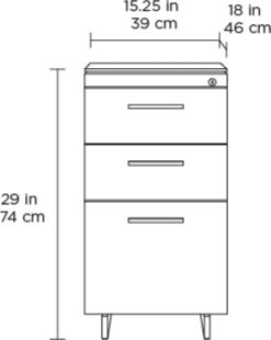 BDI Sequel® Charcoal/Satin Nickel File Cabinet 3