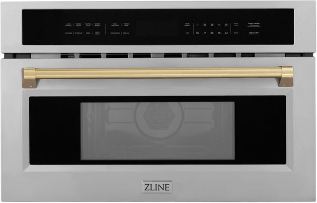ZLINE Autograph Edition 1.6 Cu. Ft. DuraSnow® Stainless Steel Electric Speed Oven