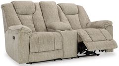 Signature Design by Ashley® Hindmarsh Stone Power Reclining Loveseat with Console