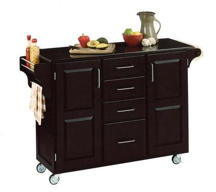 homestyles® Create-a-Cart Black/Black Granite Kitchen Cart-0