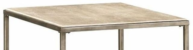 Hammary® Modern Basics Brown Marble Top Rectangular End Table with Antique Silver Base-1