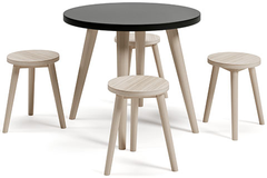 Signature Design by Ashley® Blariden 5-Piece Black/Natural Youth Table Set