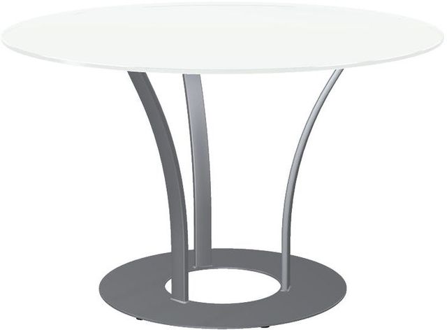 Amisco Dalia XL White Glass Round Table