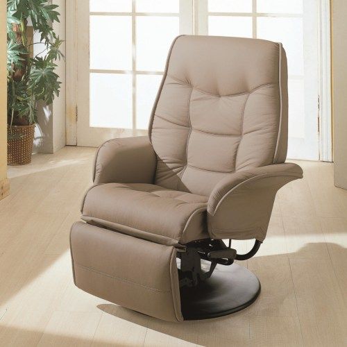 Coaster® Beige Swivel Recliner With Flared Arms 1