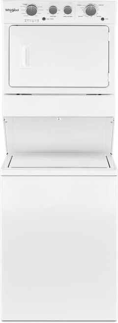 Whirlpool® White Gas Long Vent Stacked Laundry-WGTLV27HW