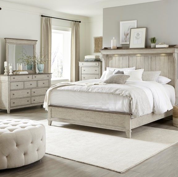 Liberty Furniture Ivy Hollow 4-Piece Dusty Taupe/Weathered Linen ...