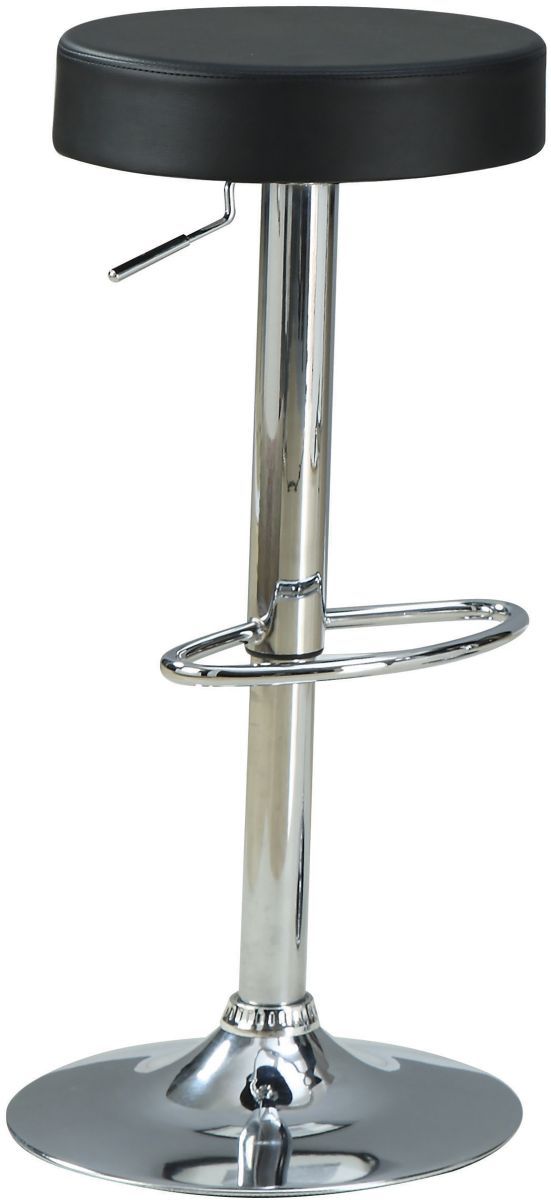 Coaster® Chrome And Black Adjustable Stool-0
