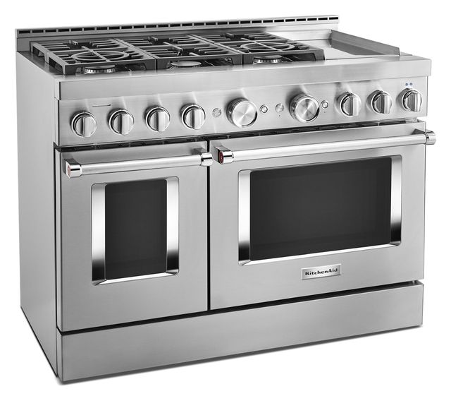 KitchenAid® 48" Stainless Steel Commercial Style Freestanding Gas Range-1