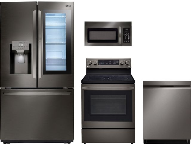 LG 4 Piece Black Stainless Steel Kitchen Package 0