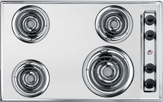 Summit® 30" Chrome Electric Cooktop