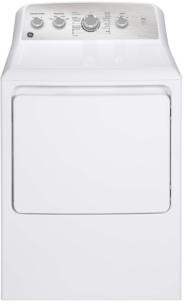 GE® 7.2 Cu. Ft. White Front Load Gas Dryer 0
