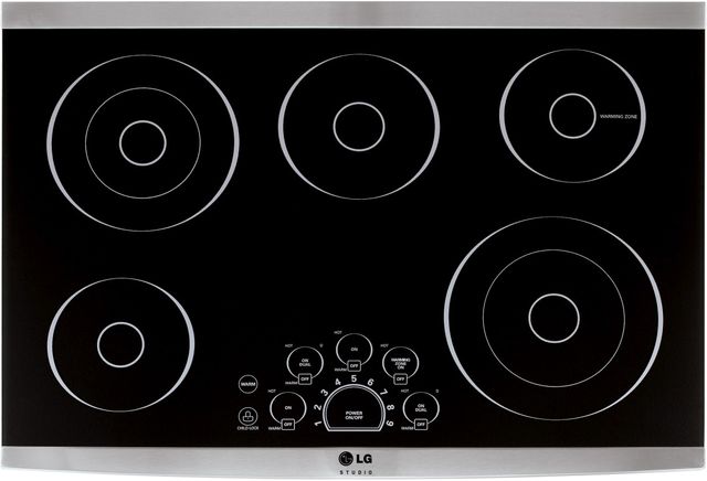 LG Studio 36" Stainless Steel Frame Electric Cooktop 0