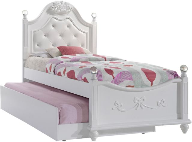 Elements International Alana White Twin Platform Youth Bed with Storage ...