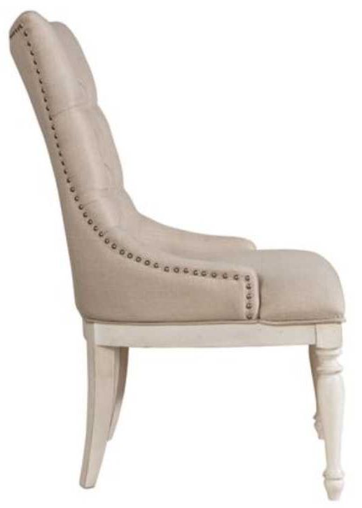 Liberty Abbey Road Porcelain White Upholstered Side Chair 2