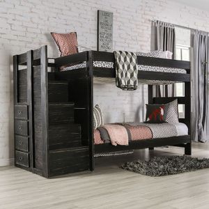 Furniture of America® Ampelios Black Twin/Twin Bunk Bed