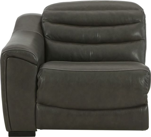 Signature Design by Ashley® Center Line 3-Piece Dark Gray Power Reclining Loveseat with Console 3
