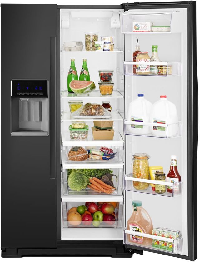Whirlpool® 21 Cu. Ft. Counter Depth Side By Side Refrigerator-Black 6