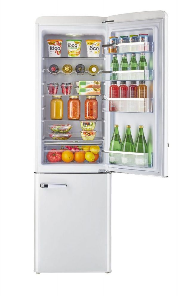 Unique® Appliances Classic Retro 9.0 Cu. Ft. Marshmallow White Counter Depth Freestanding Bottom Freezer Refrigerator 2