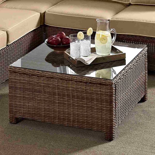 Crosley Furniture® Bradenton Weathered Brown Outdoor Sectional Coffee Table-3
