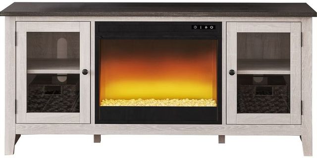 Signature Design by Ashley® Dorrinson Two-tone 60" TV Stand with Electric Fireplace Insert-0