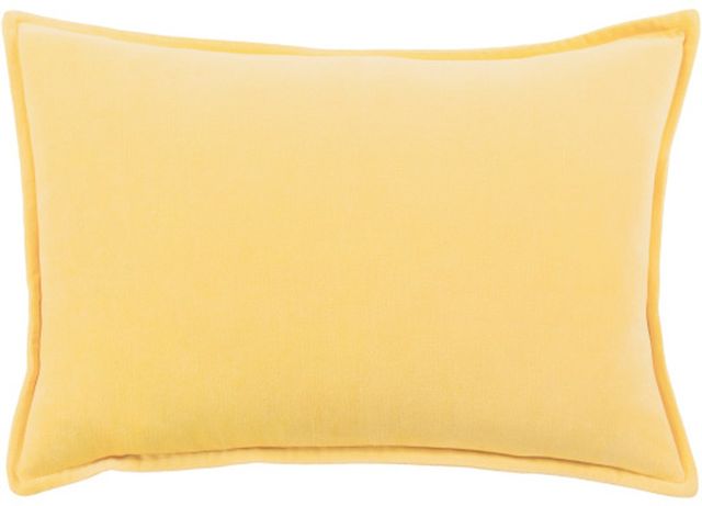 Surya Cotton Velvet Bright Yellow 22"x22" Pillow Shell with Polyester Insert-1