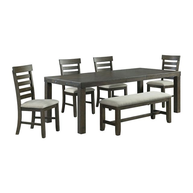 Elements Colorado Dining Table, Four Side Chairs & Storage Bench-1