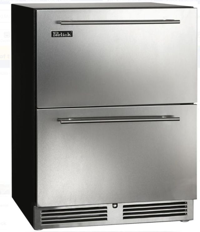 Perlick® ADA Compliant Models 24" Stainless Steel Built-In Undercounter Freezer Drawers