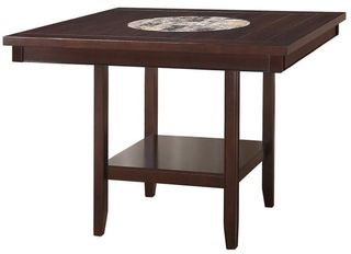 Crown Mark Fulton Rich Dark Brown Counter Height Dining Table with Lazy Susan
