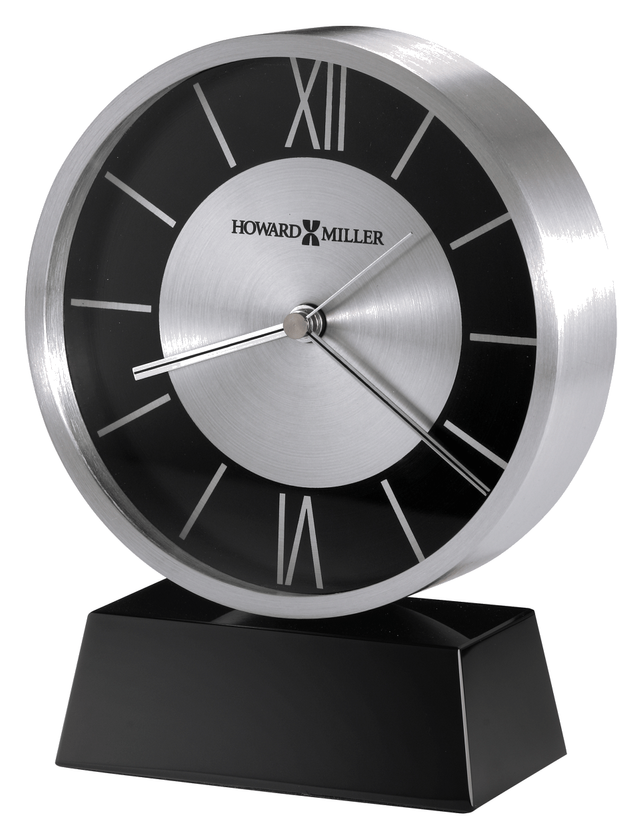 Howard Miller® Davis Black and Silver Tabletop Clock 0