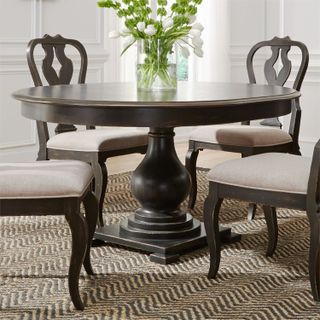 Liberty Furniture Chesapeake 5-Piece Antique Black Round Pedestal Dinning Table Set
