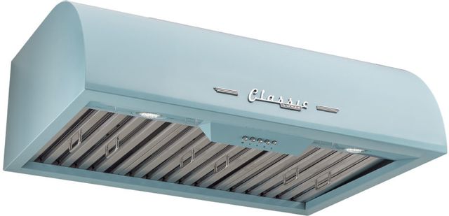 Unique® Appliances Classic Retro 30" Ocean Mist Turquoise Under Cabinet Range Hood 2