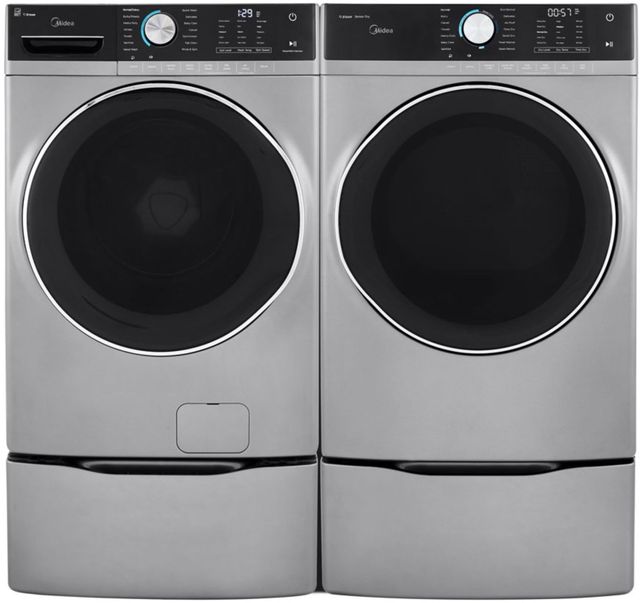 Midea® 5.2 Cu. Ft. Front Load Washer & 8.0 Cu. Ft. Gas Dryer Graphite Laundry Pair 4