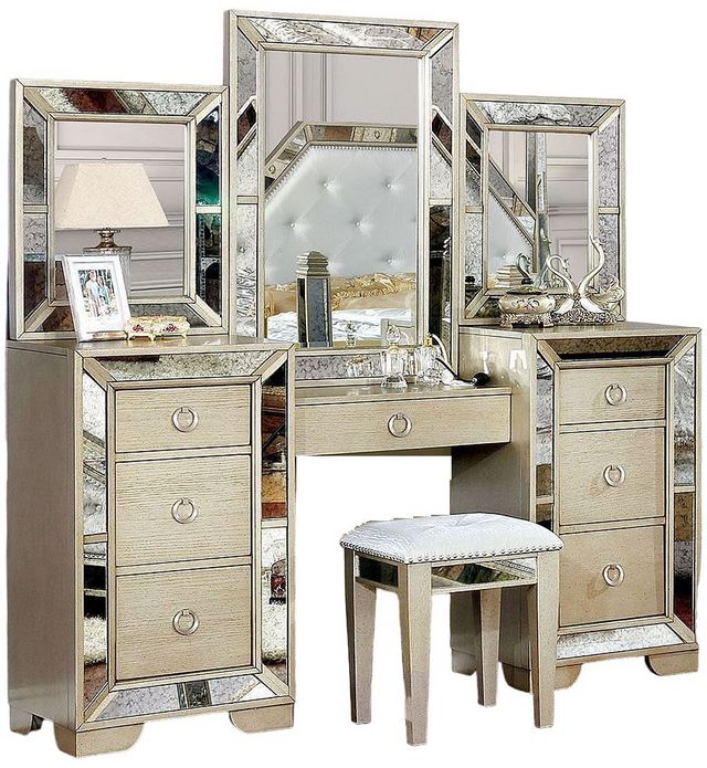 Furniture Of America® Loraine 3-Piece Champagne Vanity Set