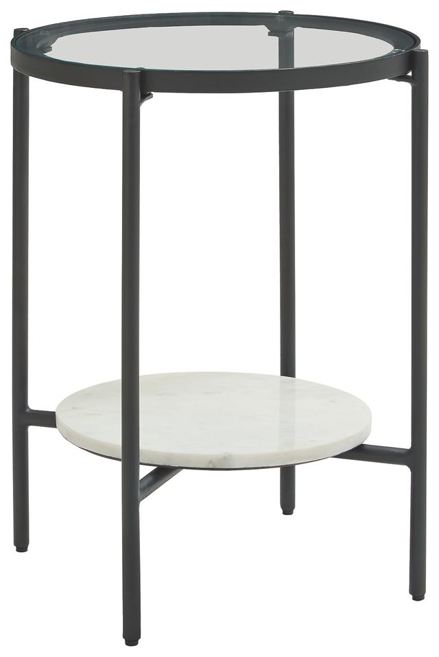 Signature Design by Ashley® Zalany Black/White Round End Table