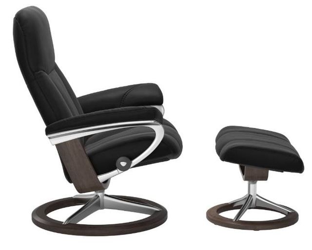 Stressless® by Ekornes® Consul Small Signature Base Chair and Ottoman 1