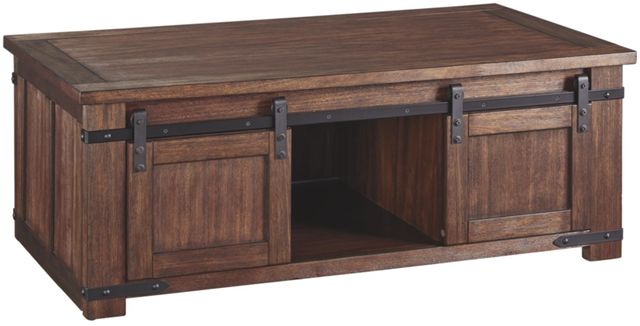 Signature Design by Ashley® Budmore Brown Rectangular Cocktail Table 0