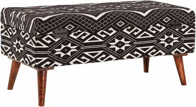 Coaster® Black And White Upholstered Storage Bench 4
