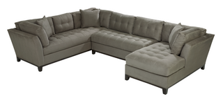 HM Richards Suede So Soft Greystone Sectional
