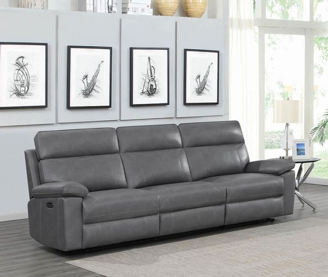Coaster® Albany Motion Gray Power Reclining Sofa 1