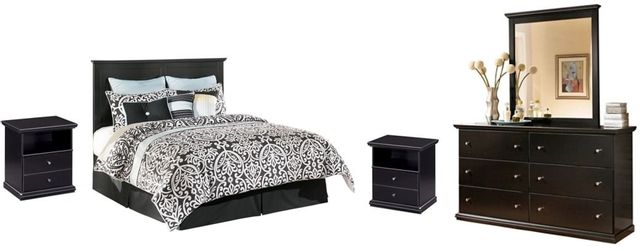 Signature Design by Ashley® Maribel 5-Piece Black Queen Panel Bed Set