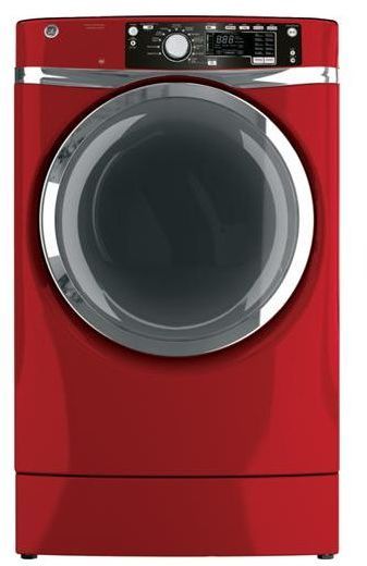 GE® RightHeight™ Design Front Load Electric Dryer-Ruby Red