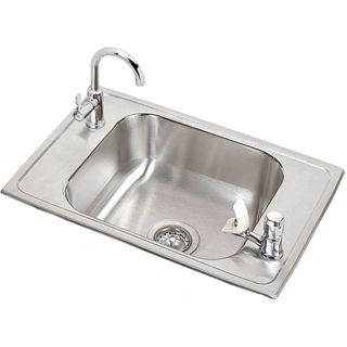 Elkay® Celebrity Stainless Steel 25" x 17" x 6-7/8", Single Bowl Drop-in Classroom Sink and Faucet / Bubbler Kit