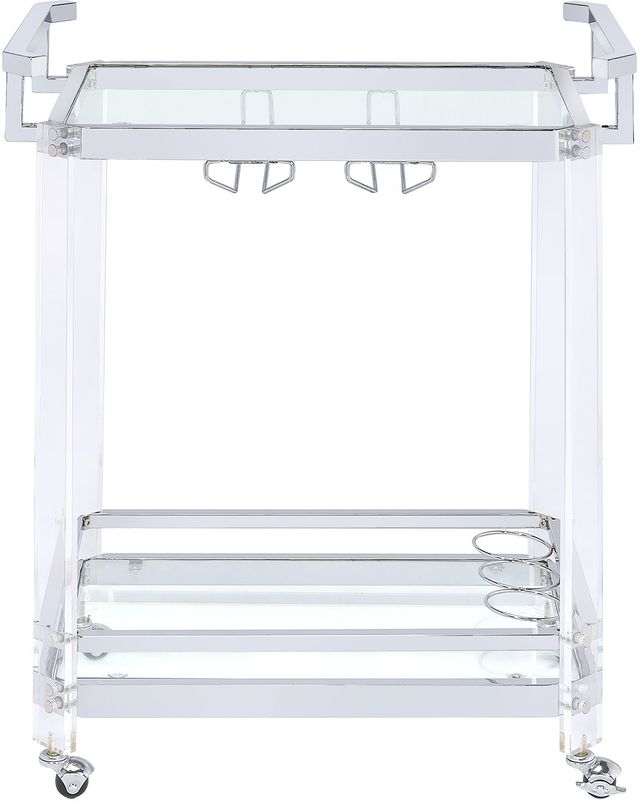 Coaster® Jefferson Clear 2-Tier Glass Serving Cart-1