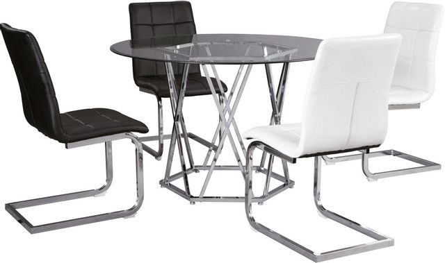 Signature Design by Ashley® Madanere Black/Chrome Dining Upholstered Side Chair 4