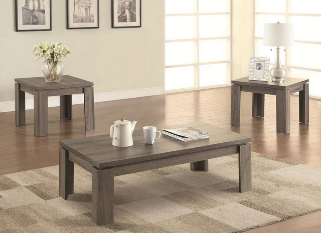 Coaster® Cain 3-Piece Weathered Grey Occasional Table Set-1