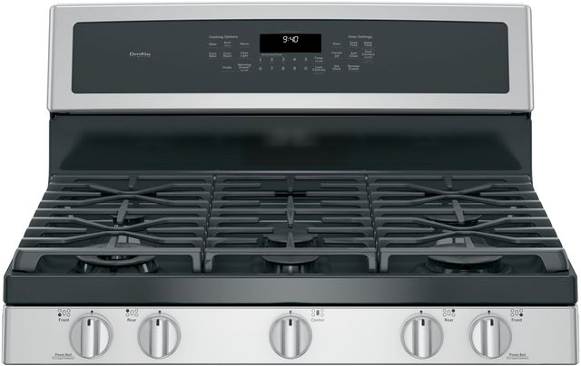 GE® Profile™ Series 30" Stainless Steel Dual Fuel Free Standing Convection Range 4