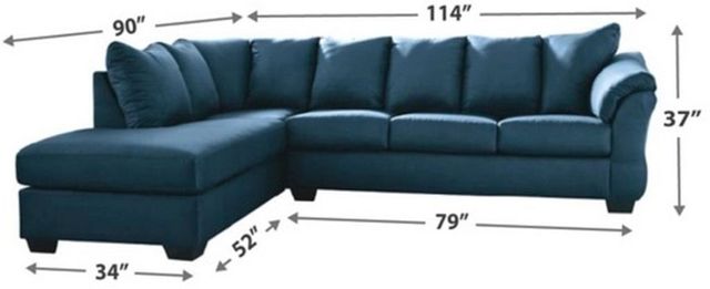 Signature Design by Ashley® Darcy 2-Piece Blue Sectional with Chaise-3