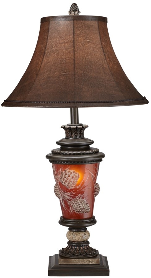 pine cone glow table lamp