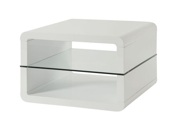 Coaster® Glossy White Square 2-Shelf End Table-0